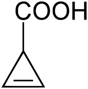 2-シクロプロペンカルボン酸の構造図